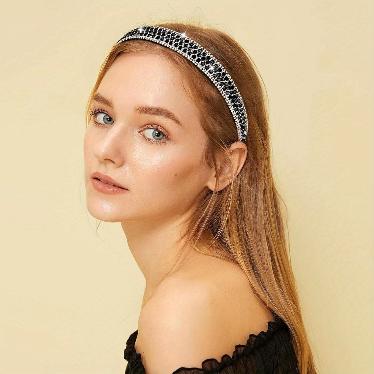 4-Pack Rhinestone Headbands, Sparkling Hair Bands