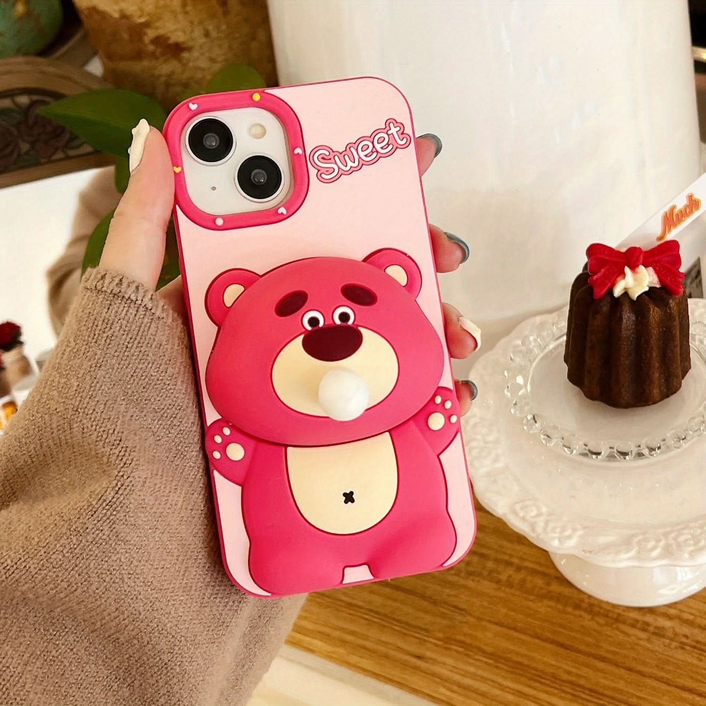 Cute Bear Silicone Phone Case, iPhone