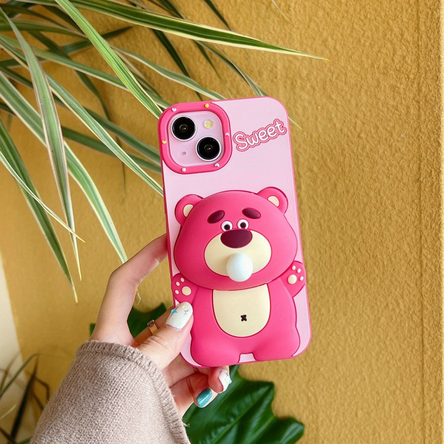 Cute Bear Silicone Phone Case, iPhone