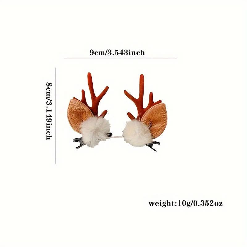 Sparkly Brown Reindeer Antler Christmas Headband