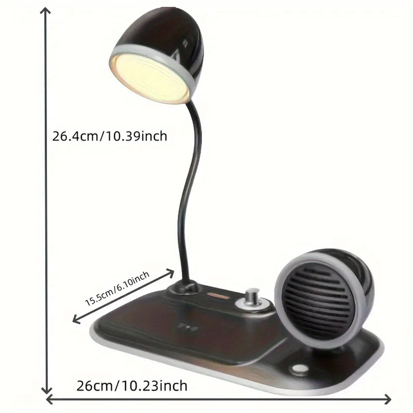 LED Desk Lamp with Wireless Charger & Speaker