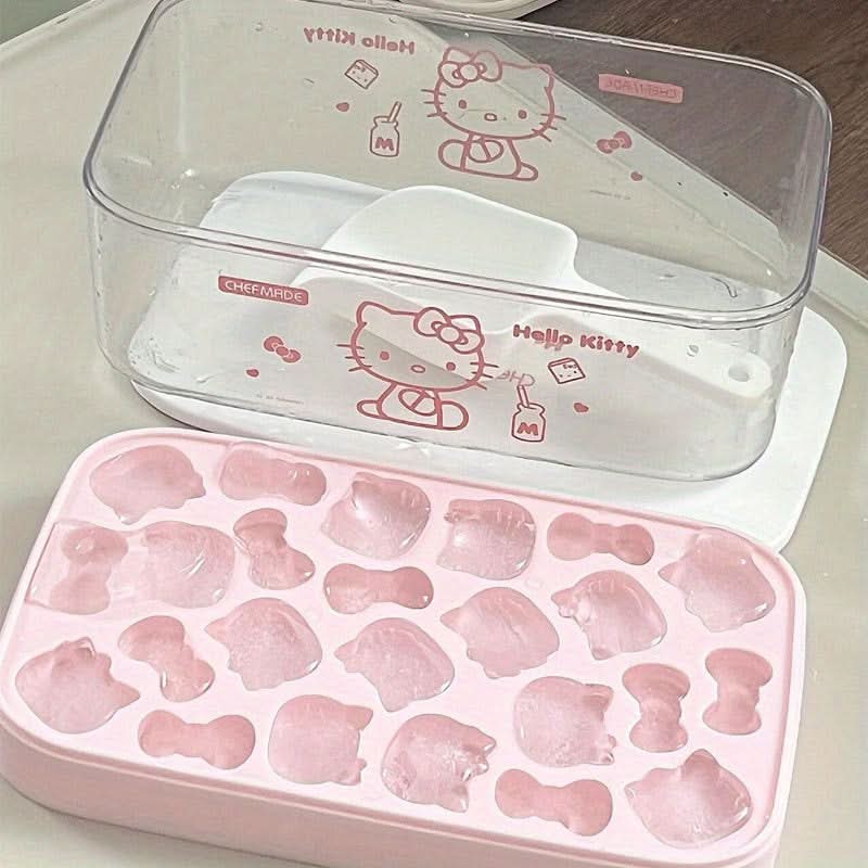 Silicone Ice Cube Tray with Lid – Food-Grade Cartoon Mold