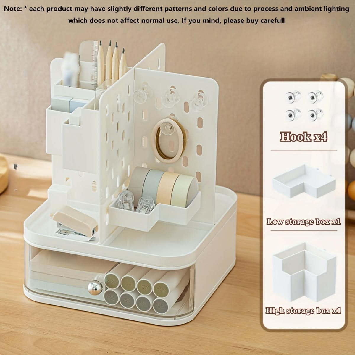 Rotating Desk Organizer with Drawer