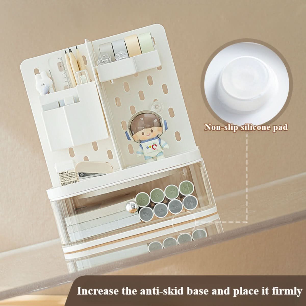 Rotating Desk Organizer with Drawer
