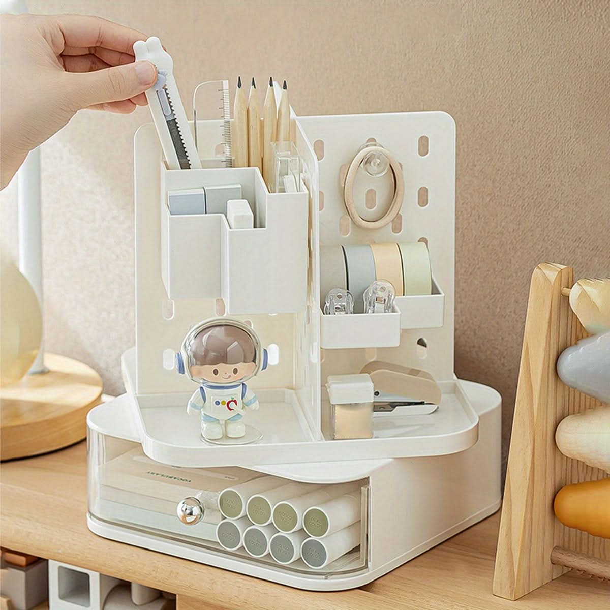 Rotating Desk Organizer with Drawer