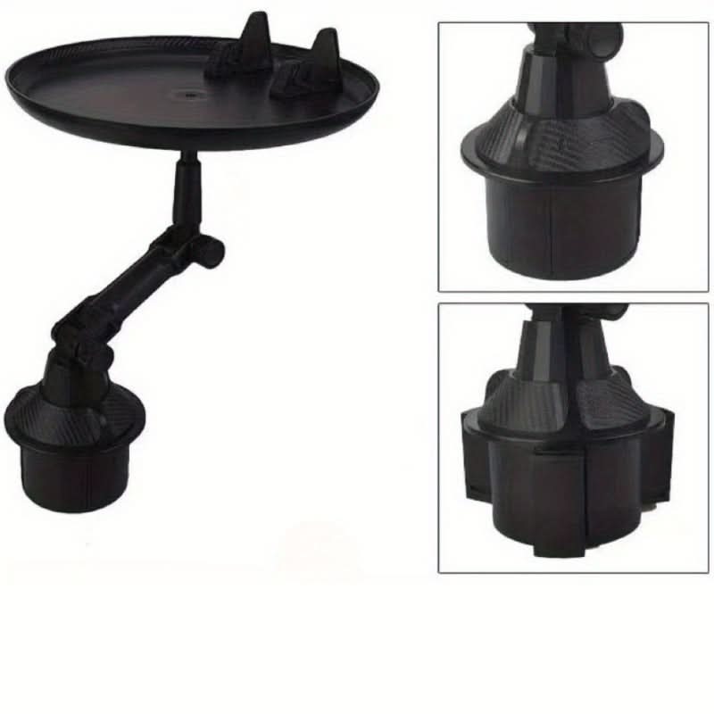 360° Rotatable Car Cup Holder Tray, Adjustable & Foldable Car Dining Table