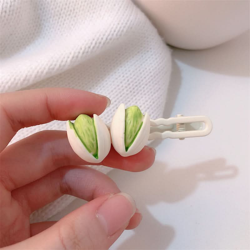 Simulated Food Pistachio Duck Mouth Hair Clips