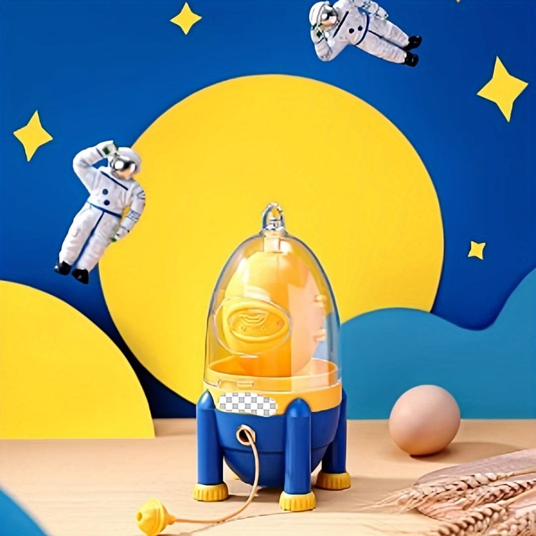 Manual Golden Rotary Egg Mixer – Durable Plastic Egg Beater for Whites & Yolks