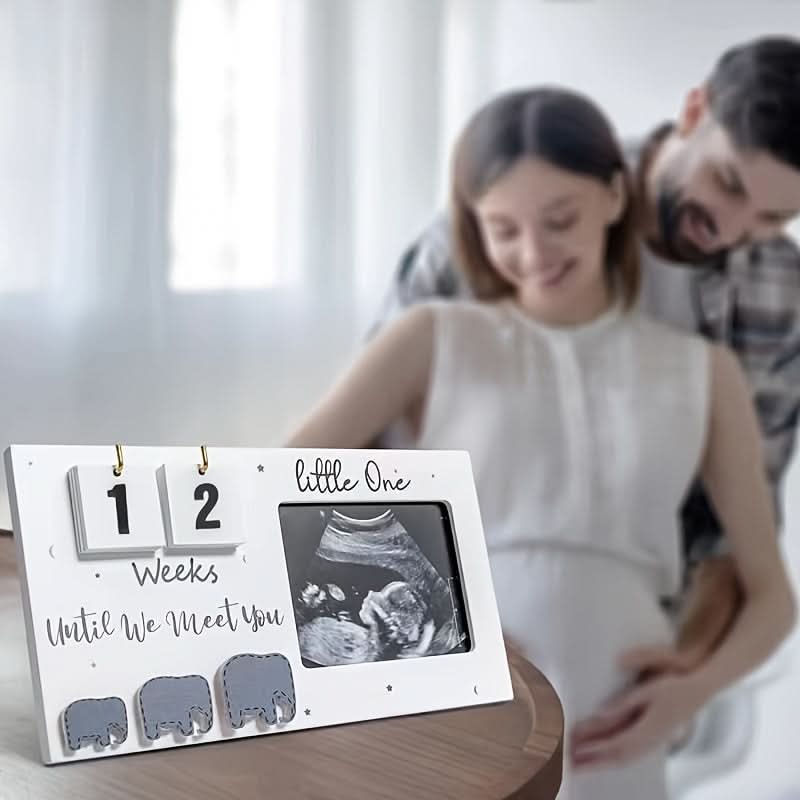 Unique Sonogram Picture Frame – Personalized Sculptural Frame for Countdown Weeks