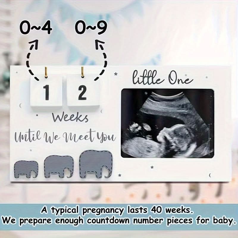 Unique Sonogram Picture Frame – Personalized Sculptural Frame for Countdown Weeks