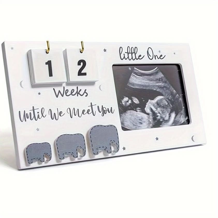 Unique Sonogram Picture Frame – Personalized Sculptural Frame for Countdown Weeks