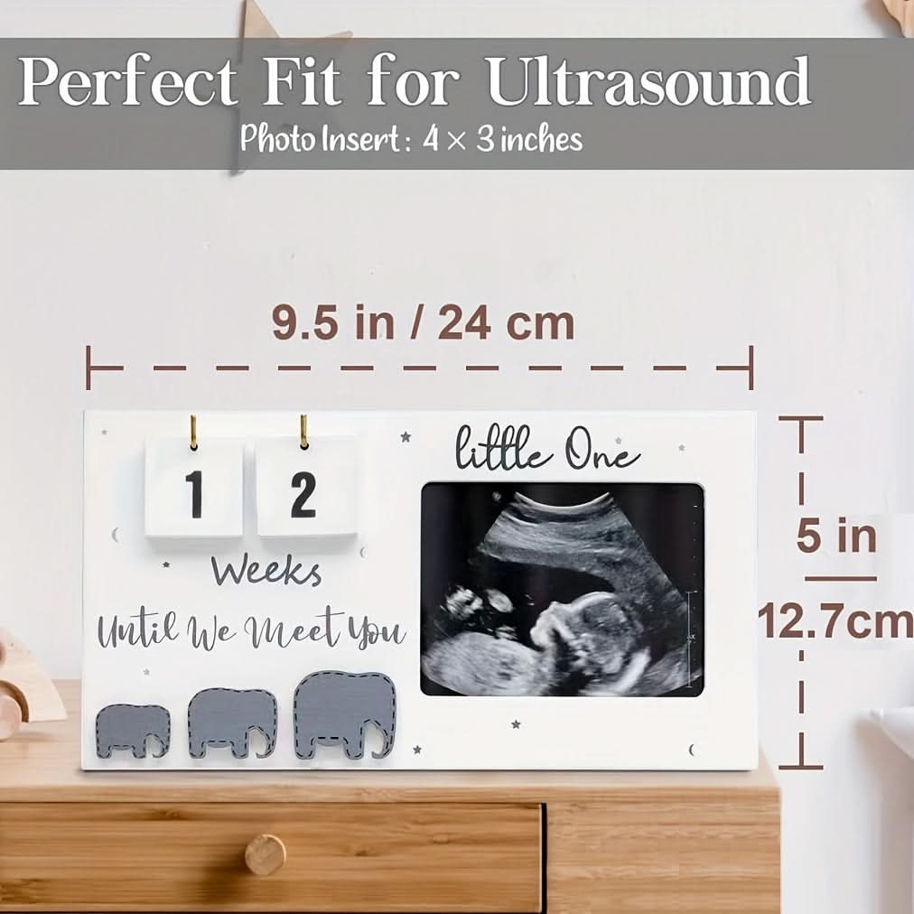 Unique Sonogram Picture Frame – Personalized Sculptural Frame for Countdown Weeks