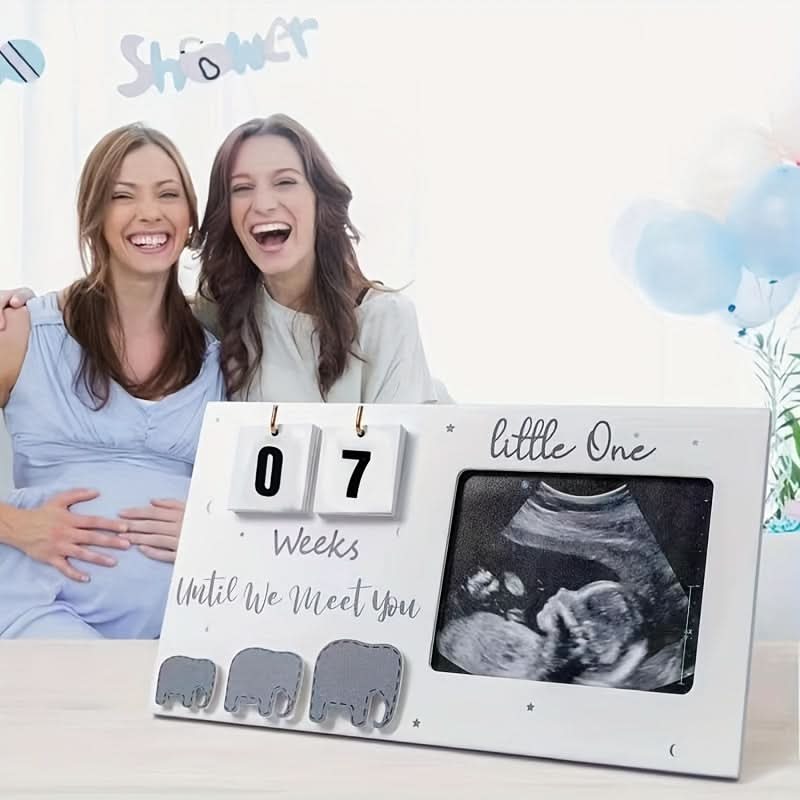 Unique Sonogram Picture Frame – Personalized Sculptural Frame for Countdown Weeks