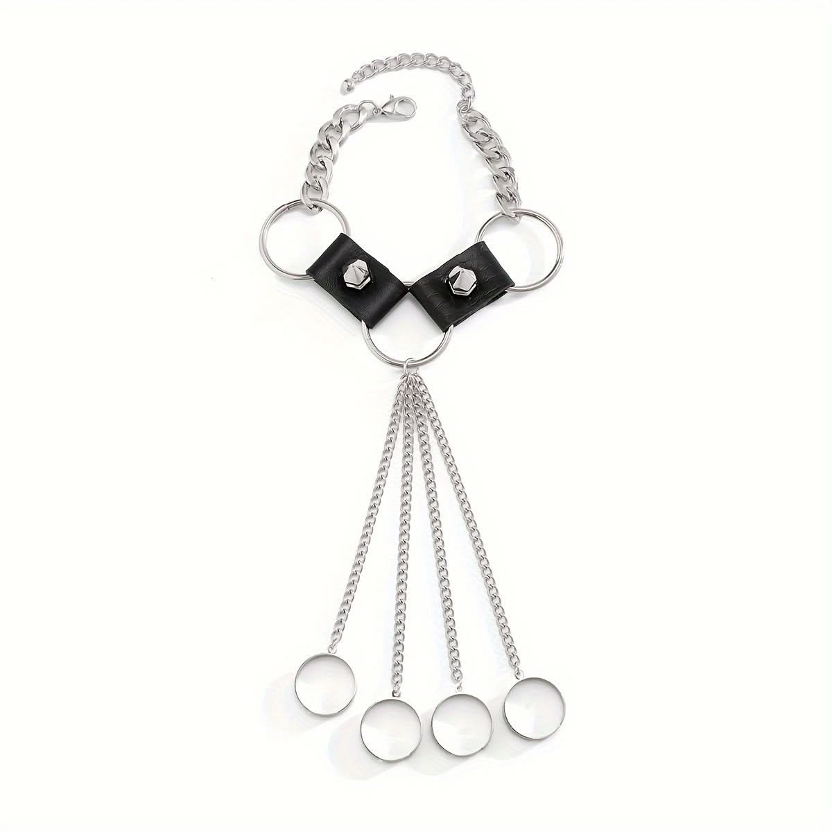 Men's Riveted Leather Punk Bracelet