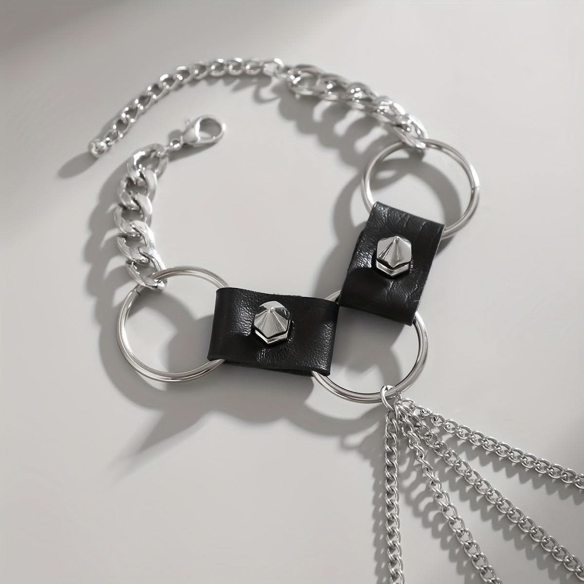 Men's Riveted Leather Punk Bracelet