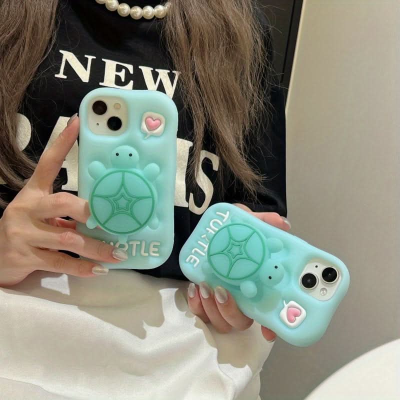 Cute Luminous Turtle Silicone iPhone Case