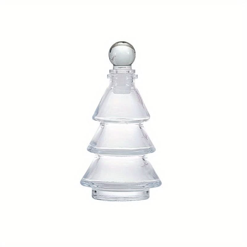 Christmas Tree Aromatherapy Glass Bottle – Fragrance-Free Tabletop Decor