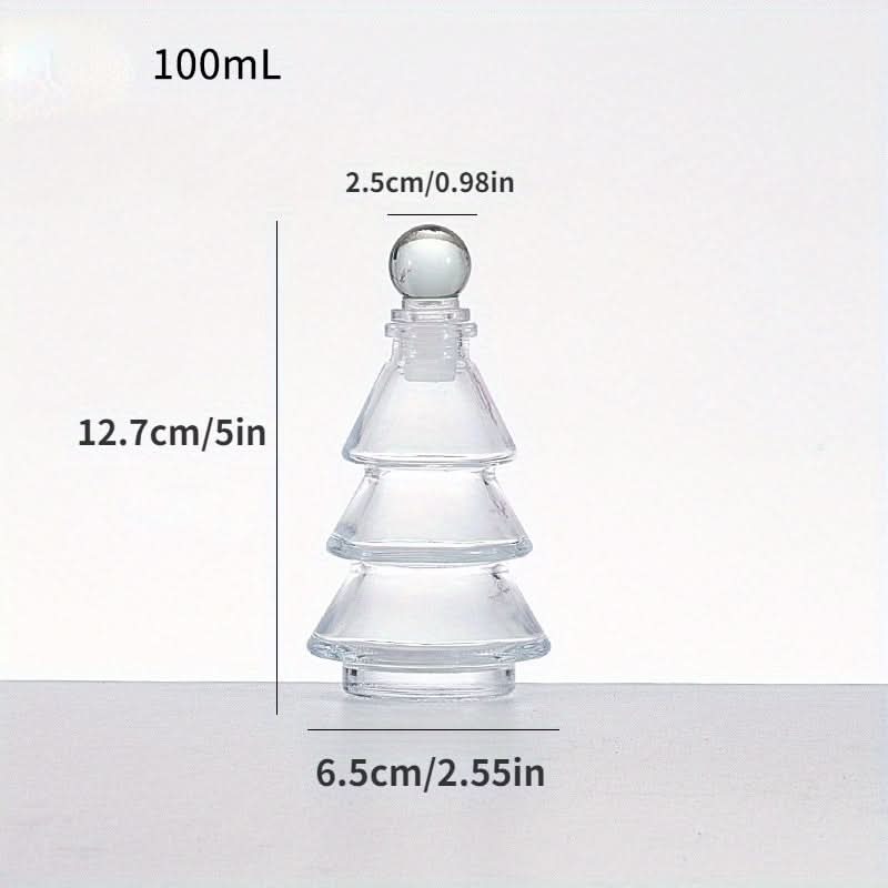 Christmas Tree Aromatherapy Glass Bottle – Fragrance-Free Tabletop Decor