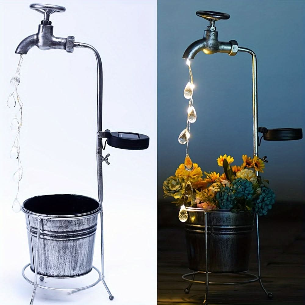 Solar LED Faucet Light, Water Drop Design