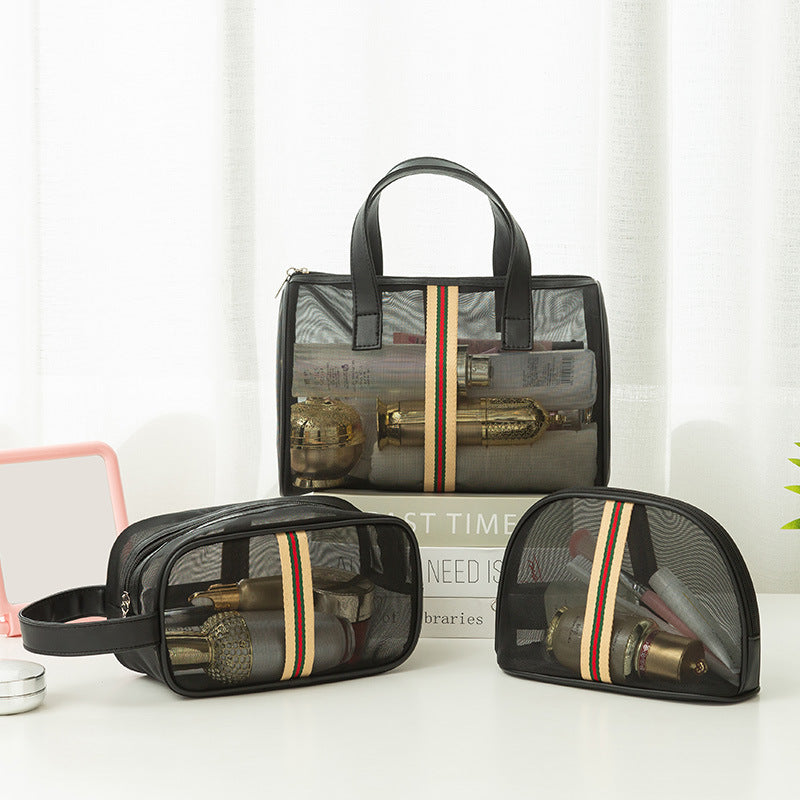 Mesh Toiletry Bag Set – Breathable Travel Makeup & Bath Storage Pouches (3-Piece)