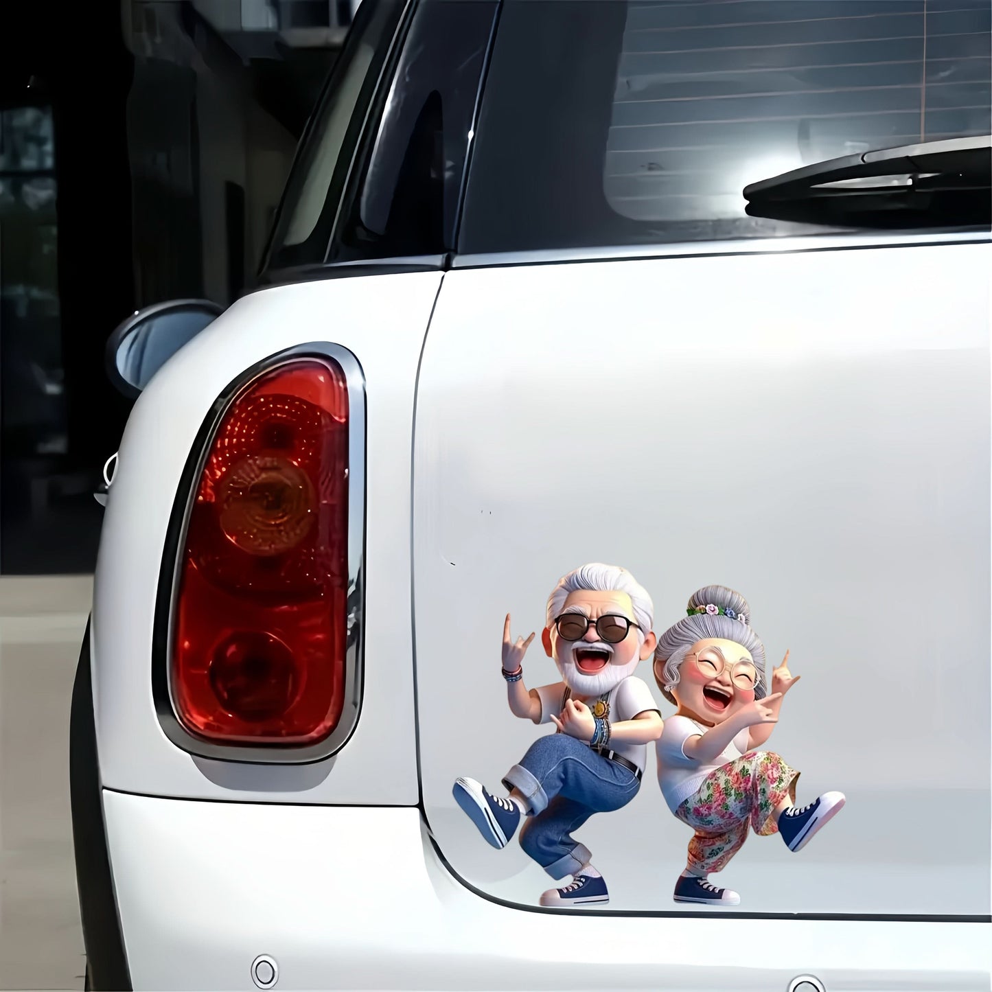 Dancing Senior Couple Car Waterproof Sticker for Bumper, Wall, Laptop & More