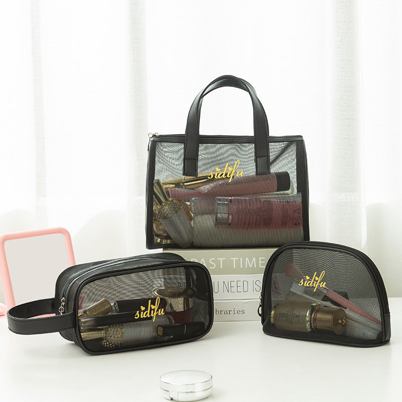 Mesh Toiletry Bag Set – Breathable Travel Makeup & Bath Storage Pouches (3-Piece)