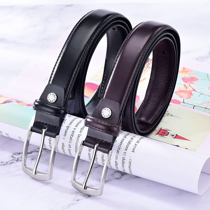 Classic Leather Pin Buckle Men's Belt
