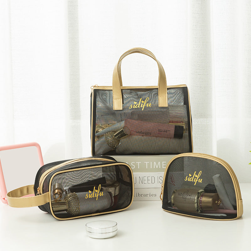 Mesh Toiletry Bag Set – Breathable Travel Makeup & Bath Storage Pouches (3-Piece)