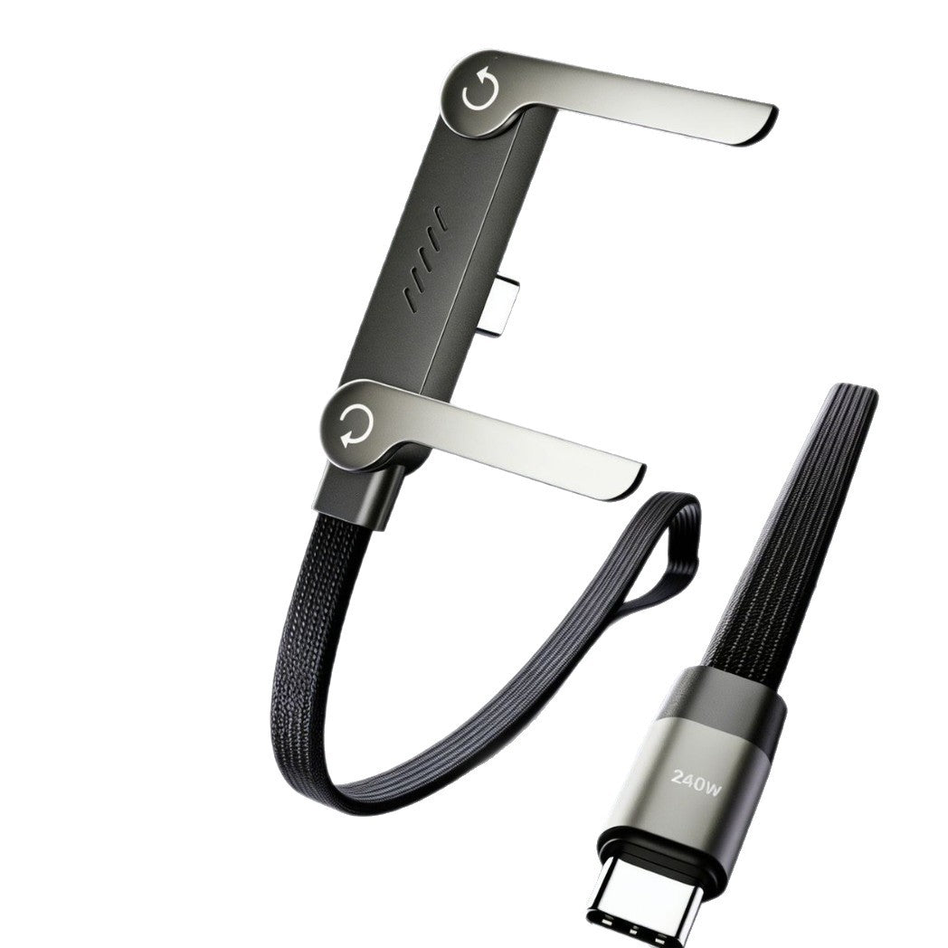 240W USB-C Fast Charging Cable with Phone Stand with Durable Type-C Charger for Android Devices