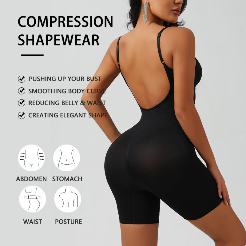Women's Body Shaping Sexy Backless Base Tunic Underwear plus size Body Shaping Tight Tunic