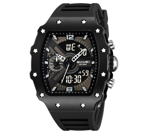 Skmei 2398 Multifunctional Dual Displays Stylish Barrel-shaped Case watch for Men