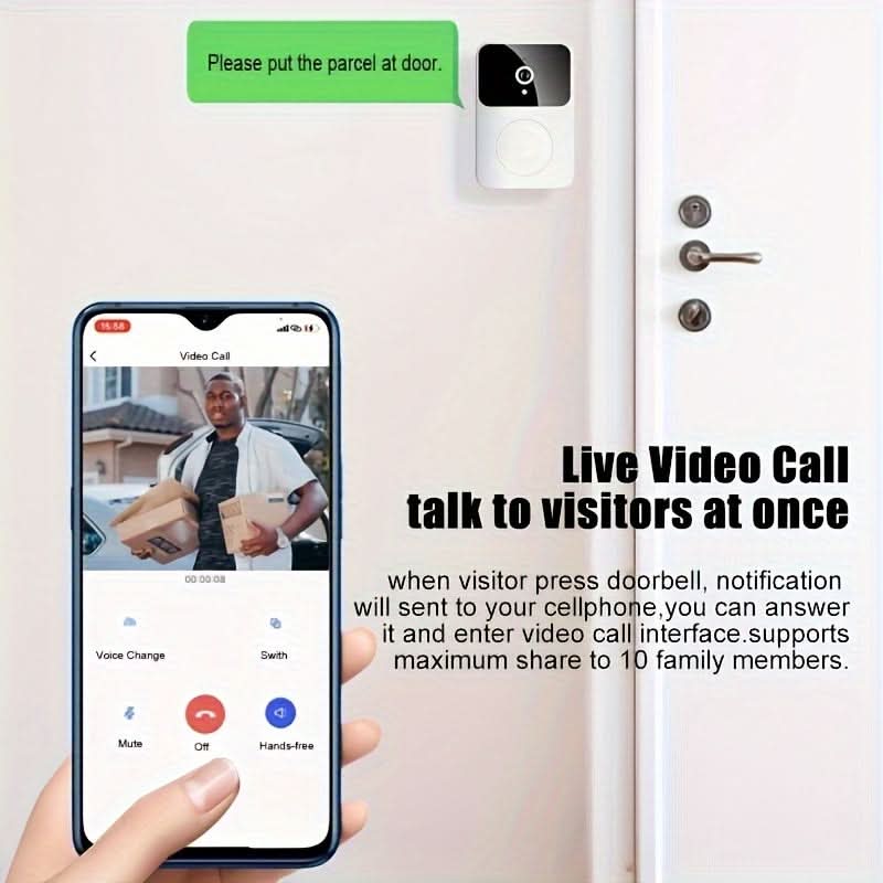 Wireless Smart Visual Doorbell Camera with HD