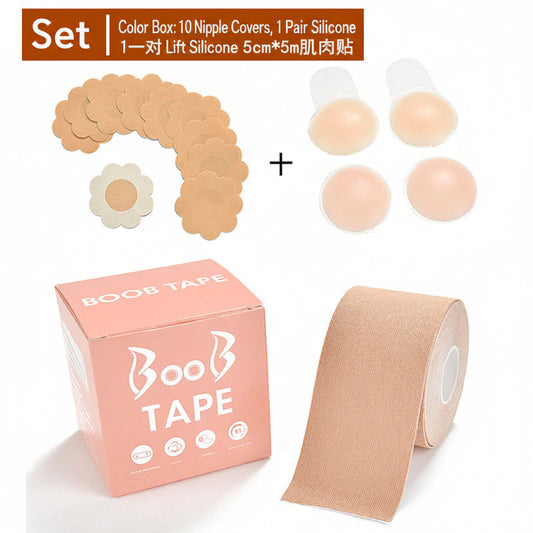Boob Tape for Women – Stretch Cloth Seamless Lifting Breast Patch Set, Waterproof & Skin-Friendly