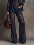 Vintage High-waisted Lace Wide-leg Pants