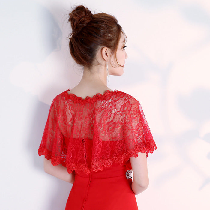 Women’s Lace Cape Shawl – Lightweight Sheer Cover-Up for Dresses & Bridesmaid Looks