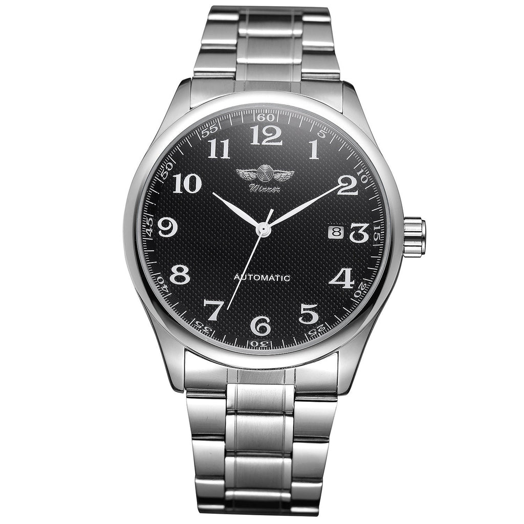T-Winner Men’s Automatic Mechanical Watch – Retro Stainless Steel Band