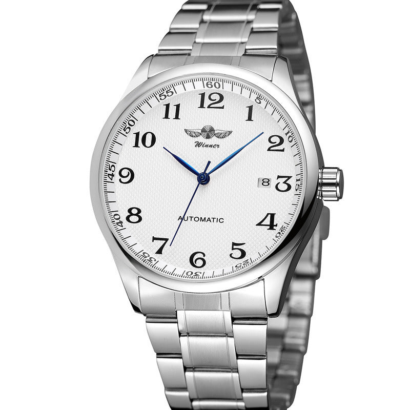 T-Winner Men’s Automatic Mechanical Watch – Retro Stainless Steel Band