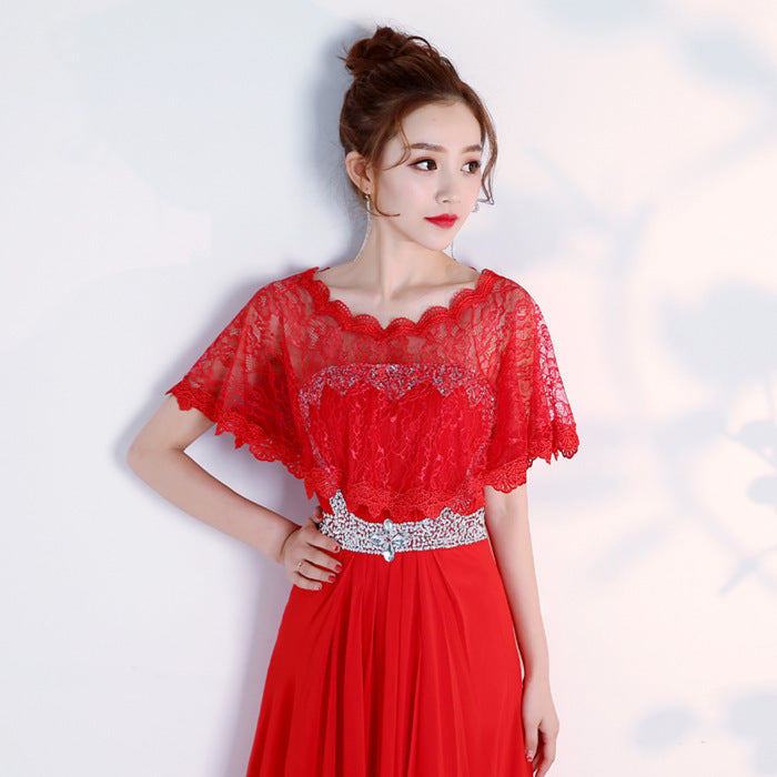 Women’s Lace Cape Shawl – Lightweight Sheer Cover-Up for Dresses & Bridesmaid Looks
