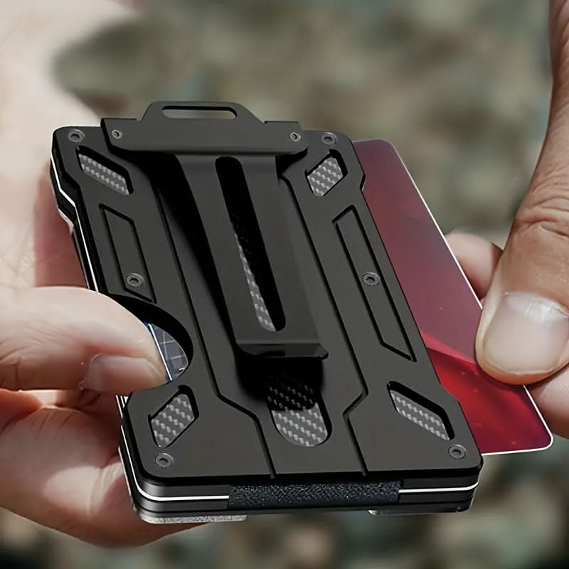 Ultra-Thin Aluminum Metal Wallet with Transparent Window - Shielding Card Holder