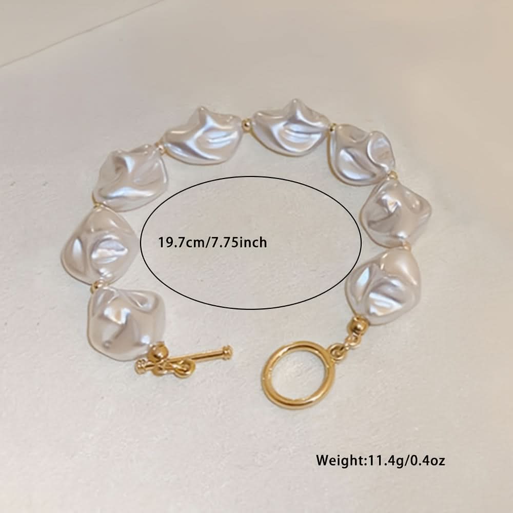 Vintage Baroque Pearl Link Bracelet – Unique Women's Jewelry