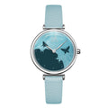 SK Women’s Quartz Watch – Shell Dial Butterfly Design with Leather Strap