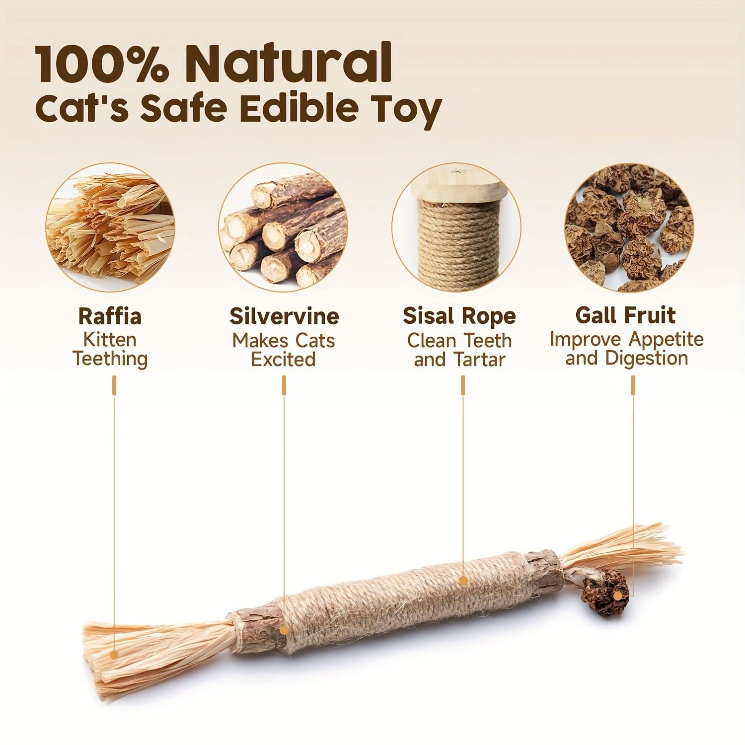6 Pcs Silvervine Cat Chew Sticks