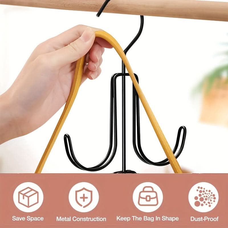 Stainless Steel Multi-Layer Hanger – Heavy-Duty Closet Organizer for Bags