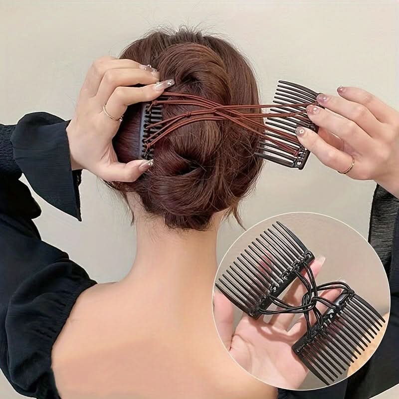 Double-Row Elastic Hair Comb – Easy Twist & Bun Styling