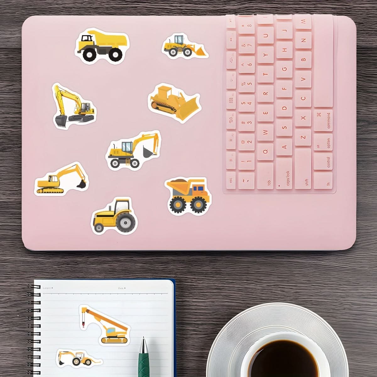 500-Piece Engineering Vehicle Vinyl Sticker Pack