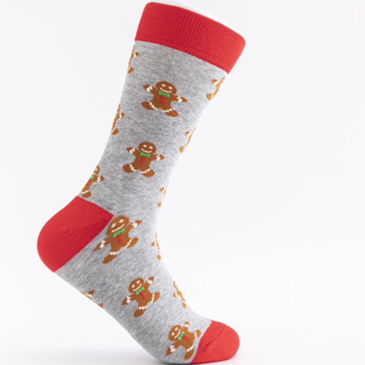 Unisex Cotton Crew Socks – Colorful Christmas Pattern Casual High-Top Socks (41–46)
