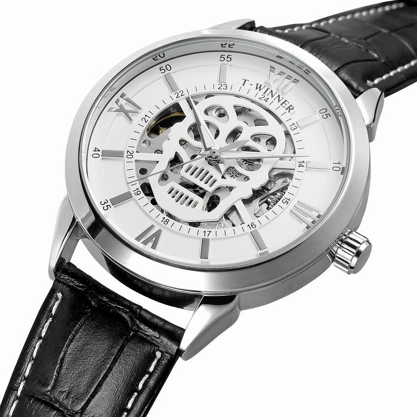 T-WINNER Skull Skeleton Automatic Mechanical Watch for Men – Waterproof Timepiece