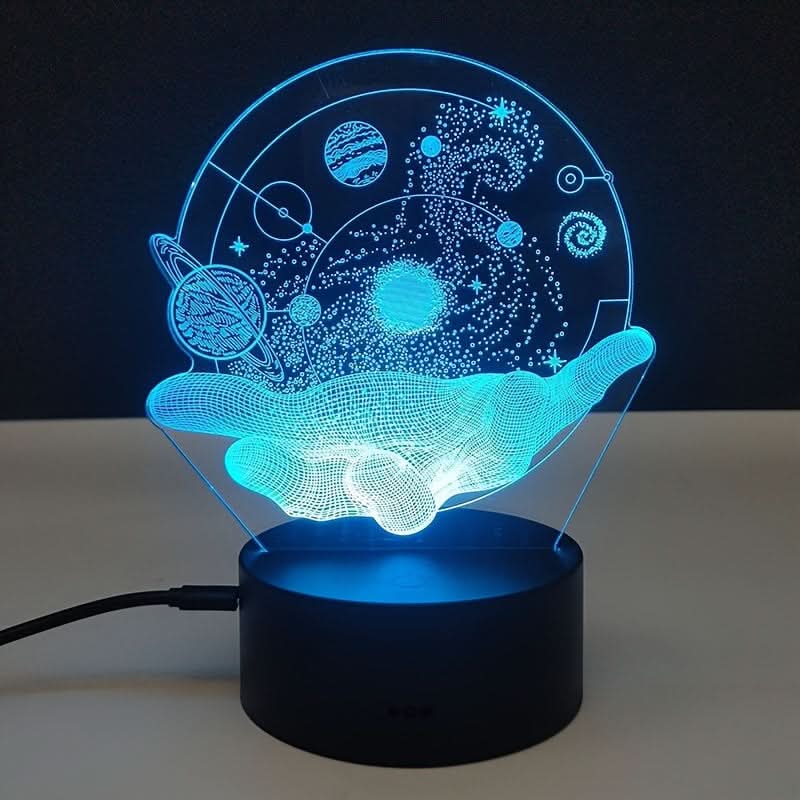 Cosmic Planet 3D Night Light - Colorful USB Powered, Touch Control Bedroom Decor
