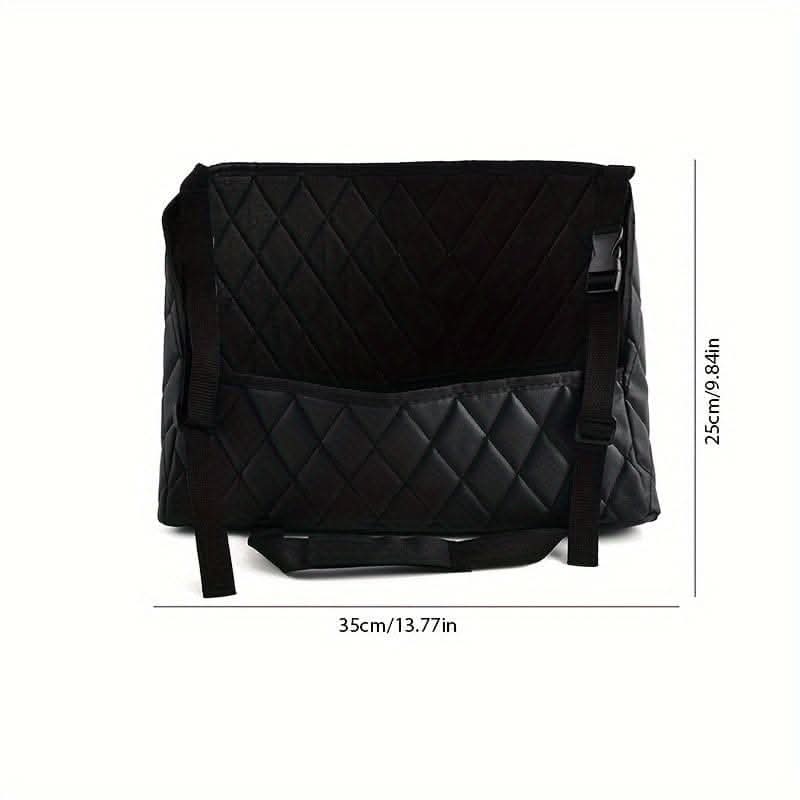 Car Storage Net Bag – Leather Seat Back Organizer for Middle Seat