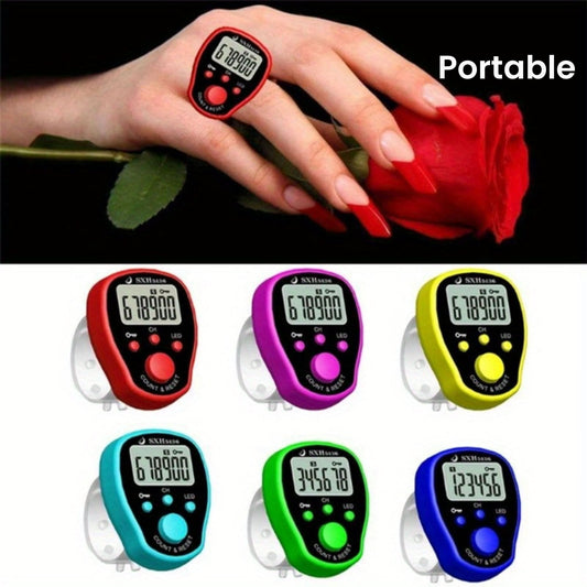 Portable LED Step Counter with Finger Loop – Accurate Fitness Tracker